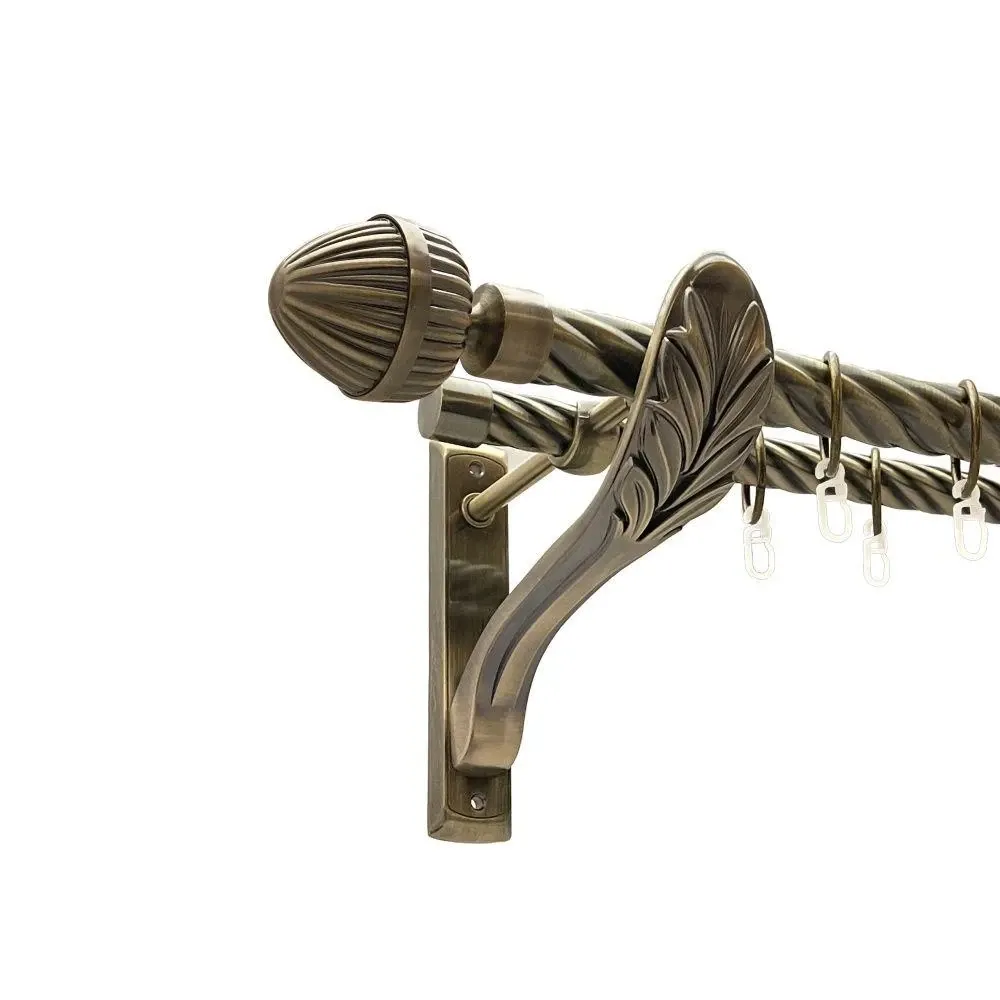 Карниз Orvit Одеон металевий дворядний ретро скручена труба кільце металеве Антик 25\19 мм 160 см Львов - изображение 1