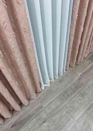 Шторная ткань Лен Букле цвет пудровый 1880ш Киев