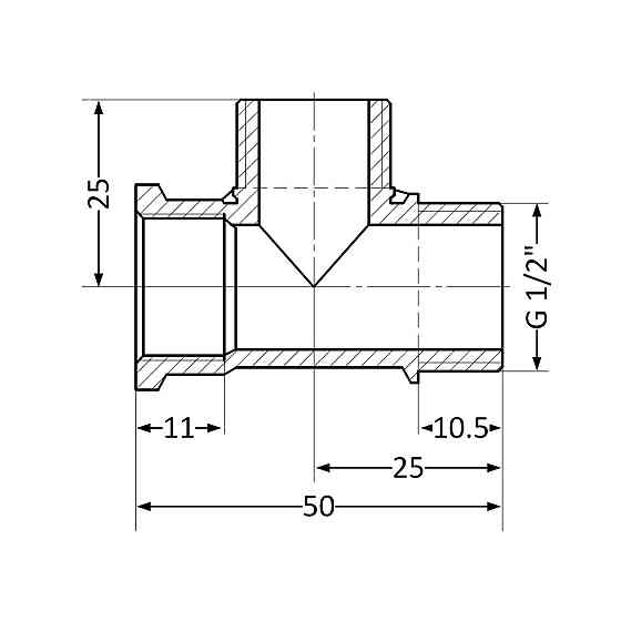 Тройник Thermo Alliance Standart 1/2" ВНН SD41415 Київ