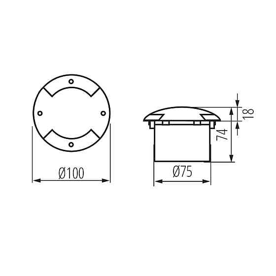 Грунтовый светильник 1W 6500K ROGER DL-2LED6 Kanlux Киев