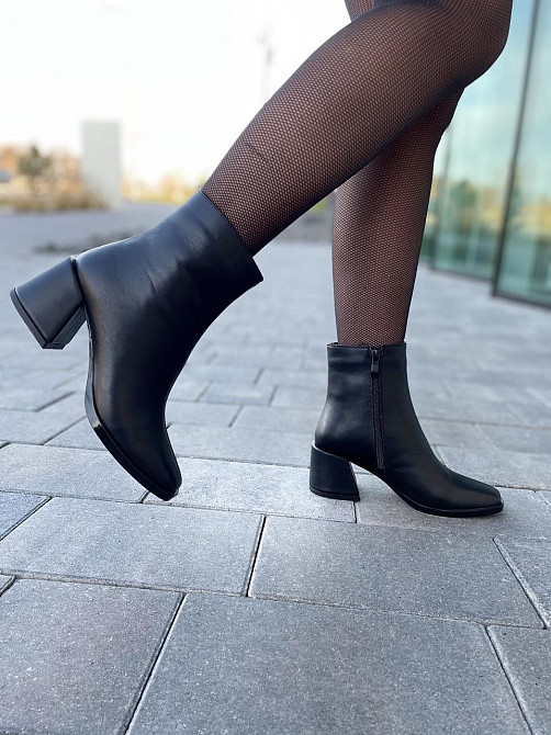 SANTINI Черевики жіночі SANTINI чорні натуральна шкіра висота 14см каблук 6см (974942-11) Коломия - фото 7