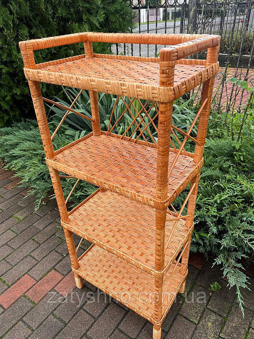 Полиця плетена з лози на 4 полиці Київ - фото 2