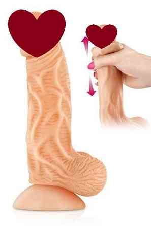 Фаллоимитатор с подвижной крайней плотью Real Body - Real JO, диаметр 4см, TPE Sex Aura Киев