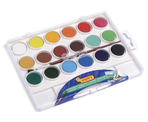 Фарби акварельні Jovi, 18 кольорів в комплекті з пензликом (800/18) Київ - фото 1