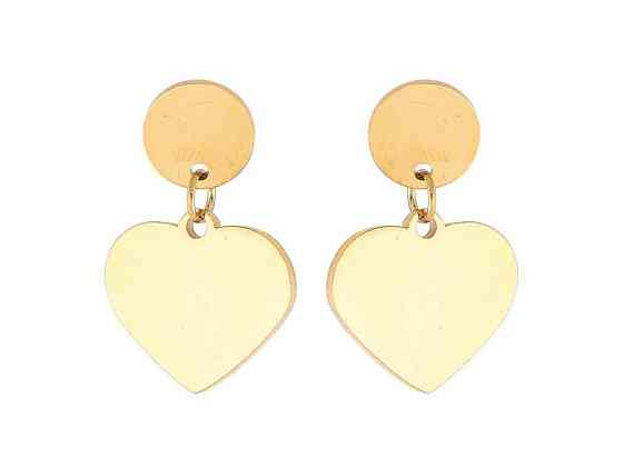 Сережки пусети TTM Stainless Steel 14K Сердечка (335942) 2,3см ТМ XUPING Киев