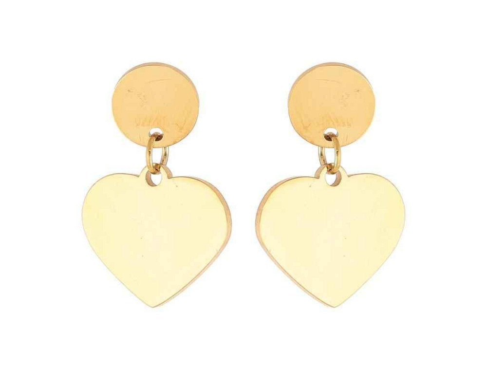 Сережки пусети TTM Stainless Steel 14K Сердечка (335942) 2,3см ТМ XUPING Київ - фото 1