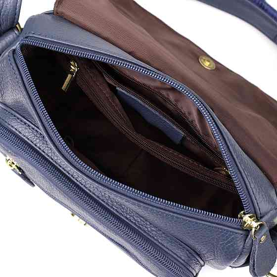 Сумка з натуральної шкіри для жінок Vintage 22971 Синій Київ