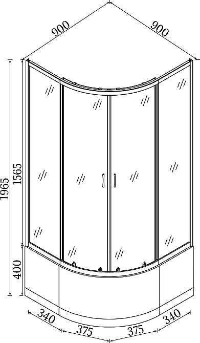 Душова кабіна півкругла WARTA H90FS (H90) BRAVO (2уп.) Київ - фото 2