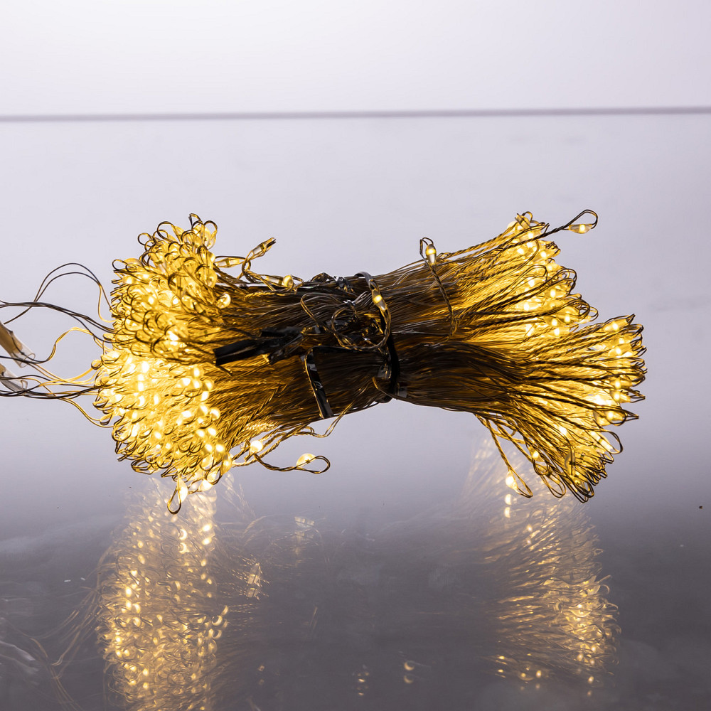 Garlando Новорічна гірлянда кімнатна штора роса Хвойна лапа 3х3 м 600 LED Жовте світло D600LED3 Київ - фото 6