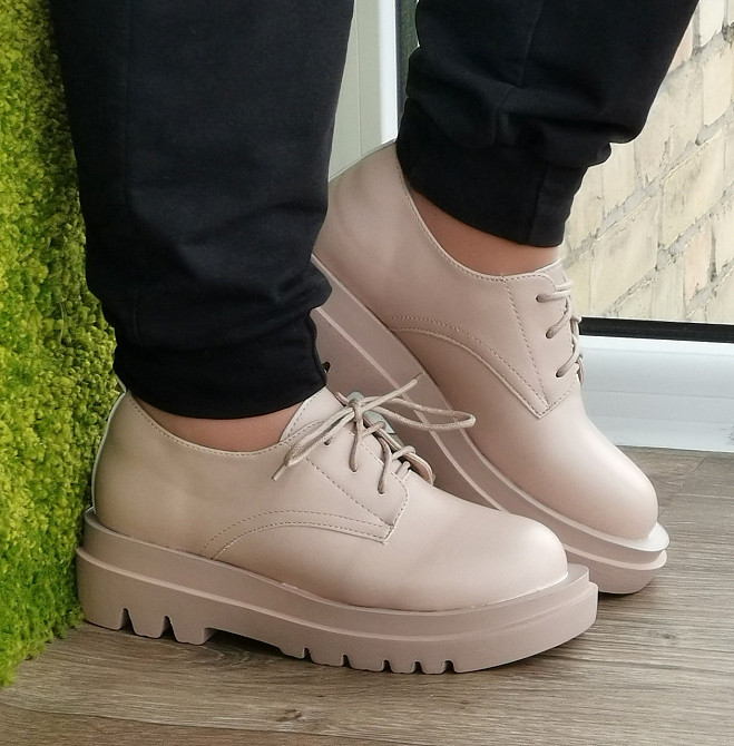 Жіночі Бежеві Туфлі Кросівки на Танкетці Сліпони Шкіряні Мокасини (розміри: 36,37,38,39,40,41) — 6-26х Дніпро - фото 10