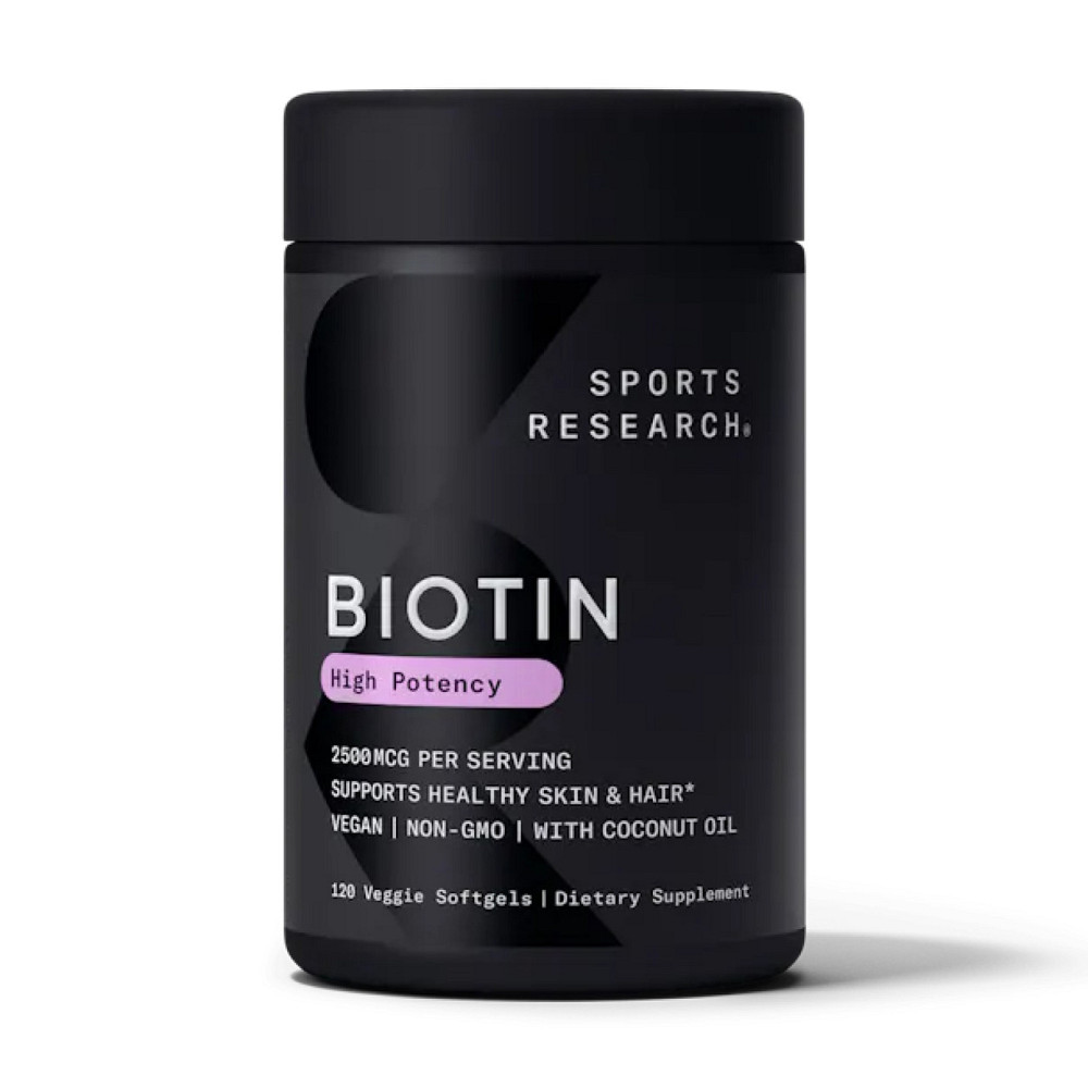Витамины для волос Sports Research Биотин Biotin 5000 mcg 120 вег капсул Киев - изображение 1