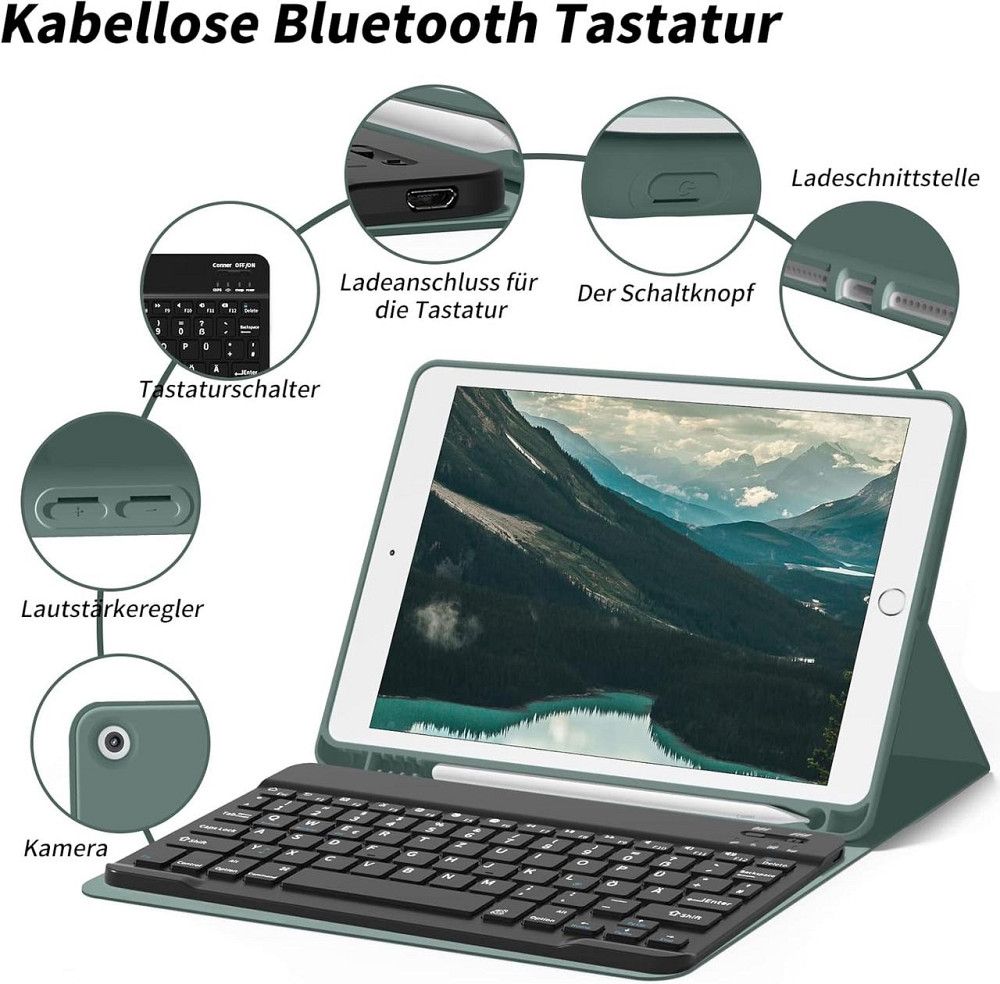 Защитный чехол с Bluetooth клавиатурой для iPad 10.2 (2019/20/21)/pro10.5(2017)/Air 3 10.5 Днепр - изображение 6