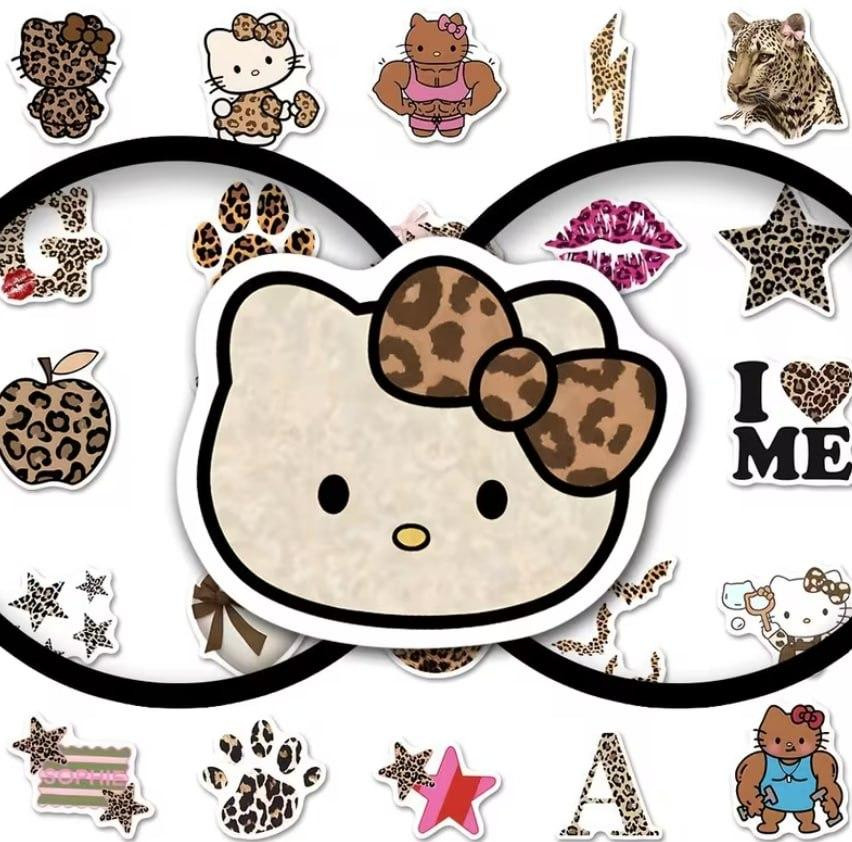 Наклейки Hello Kitty леопард Y2K стикеры 50 шт граффити стиль Киев - изображение 4