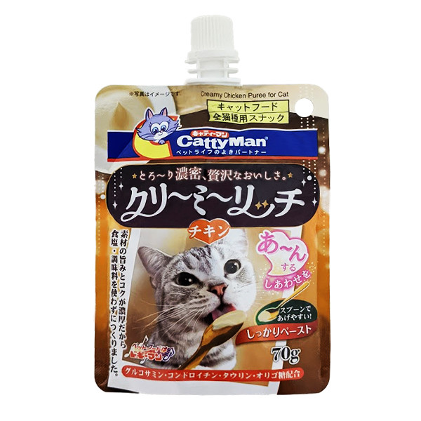 CattyMan Creamy Chicken Puree КЭТТИМЕН СЛИВОЧНОЕ ПЮРЕ С КУРИЦЕЙ жидкое лакомство для котов Киев - изображение 1