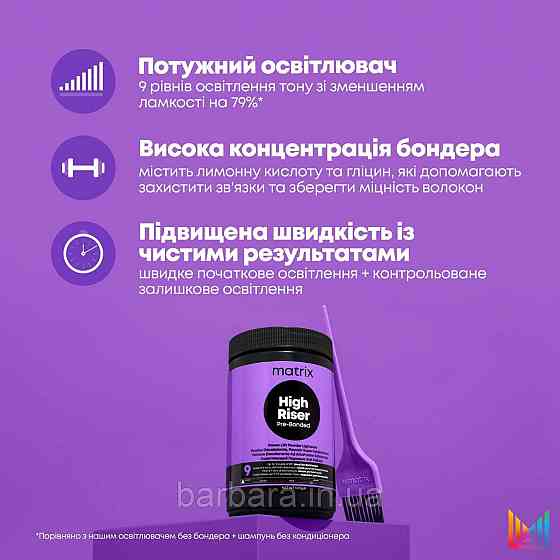 Пудра для  осветления Matrix High Riser Pre-Bonded Powder Matrix (9 рівнів) , 500 г Киев