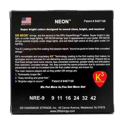 Струни для гітари DR Strings NEON Red Electric - Light (09-42) (NRE-9) Вінниця