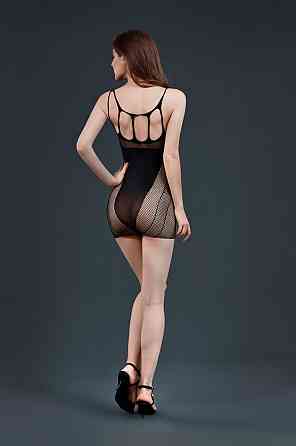 Платье-мини с вырезами Moonlight Lingerie Model 19 из сетки, черное Sex Aura Киев