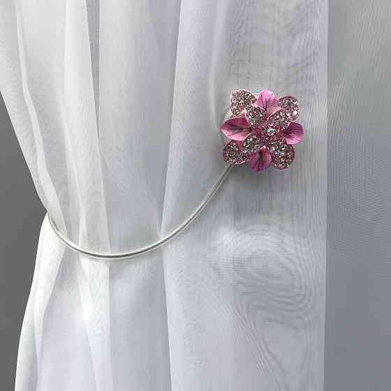 Магніти для штор та гардин "Flowers" набір 2 шт Рожевий (81-222) Київ