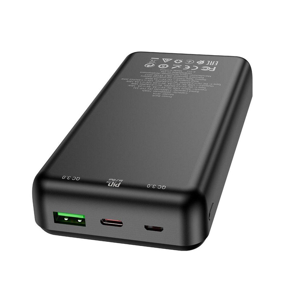 Павербанк 20000 mAh HOCO J87A Tacker PD20W + QC3.0 швидка зарядка чорний power bank повербанк Одеса - фото 2
