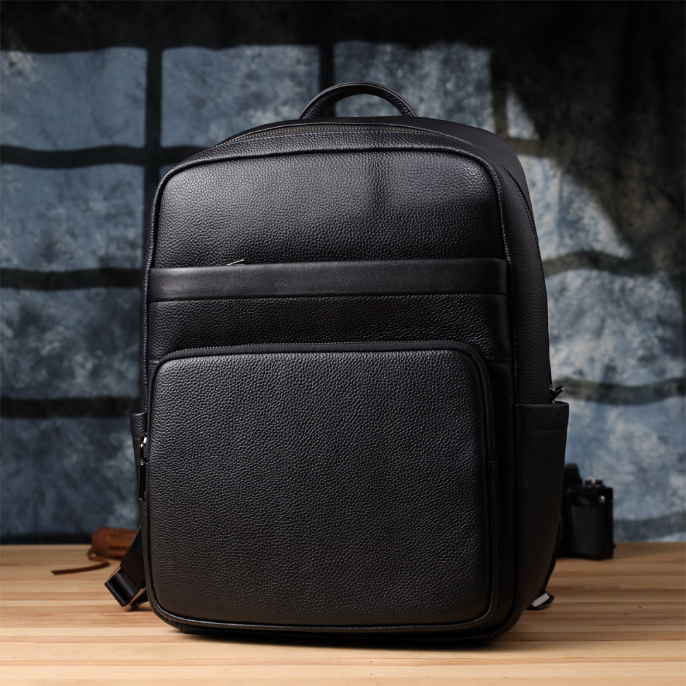 Чоловічий рюкзак з натуральної шкіри Vintage 23052 Чорний Київ - фото 10