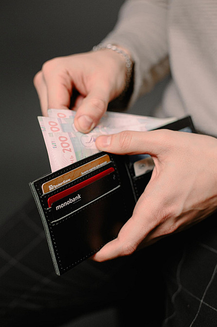 Чоловічий гаманець-біфолд із натуральної гладкої шкіри SR004 (Чорний) Суми - фото 5