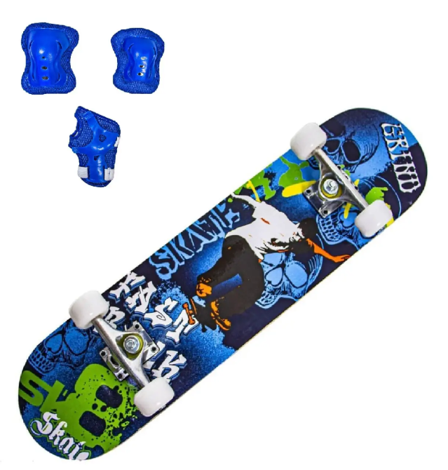 Скейт "GRIND" с защитой в комплекте. Нагрузка до 85 кг Одесса - изображение 1