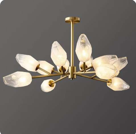 Світлодіодна люстра Сучасна 8616 (Золотиста) на 9 плафонів Вінниця - фото 1