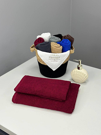 Полотенце однотонное Ideal Textile 70х140 см 400 г/м2 (56860923) Бордовий Черновцы - изображение 5