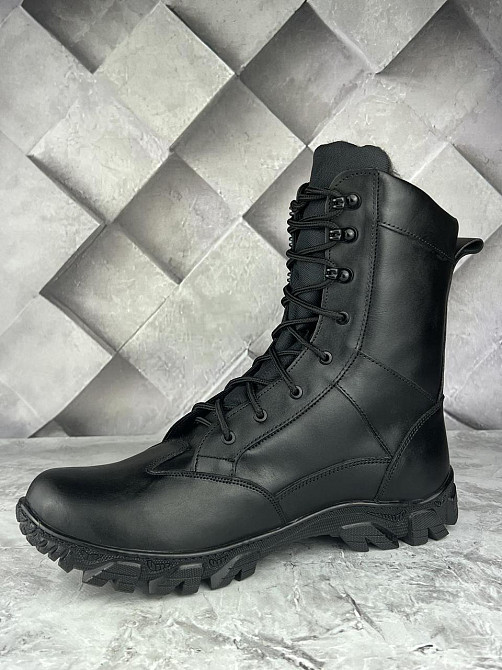 Тактичні чоловічі зимові водонепронекні берці Тайфун теплі армійські берці з хутром прошиті та проклеєні WAR Львів - фото 3