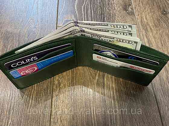 Кожаный кошелек ручной роботы без монетницы Grande Pelle Onda Киев