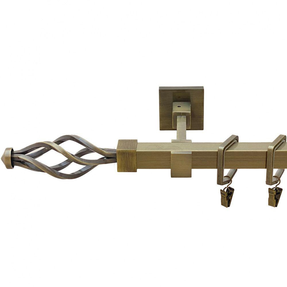 Карниз Orvit Коссел ( Ажур ) металевий однорядний бруклін гладка труба кільце тихохідне квадро з жабкою Антик 20 мм 300 см Львів - фото 1