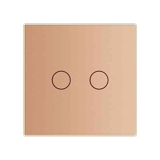 Сенсорний вимикач LIVOLO, 2-сенсорний, золотий скляний, 5А 230В, без нейтралі (VL-C7FC2-2AP) Коломыя