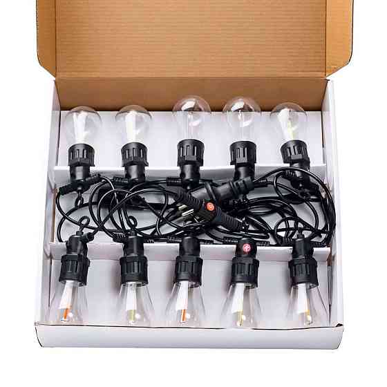 Ретро гірлянда на вулицю, 10 LED, 5 м, мультиколор Київ