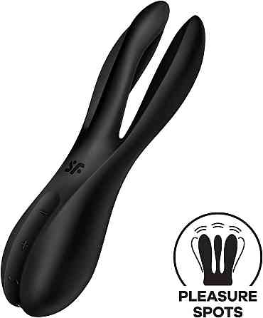 Клиторальный вибратор Satisfyer Threesome 2 Black, 3 гибких пальчика, 3 мотора Sex Aura Киев