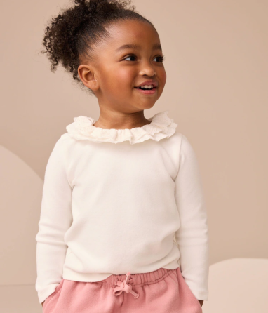 Топ дитячий з відкладним коміром із довгим рукавом (1.5-2 роки) AP5-308 Білий Вінниця