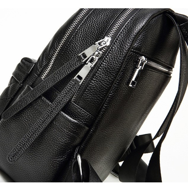 Жіночий чорний шкіряний міський рюкзак Київ - фото 6