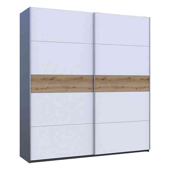 Шафа-купе двохдверна Doros G-Caiser 220х60х240 см Графіт/Білий/Дуб евок (DRS-011230) Львів