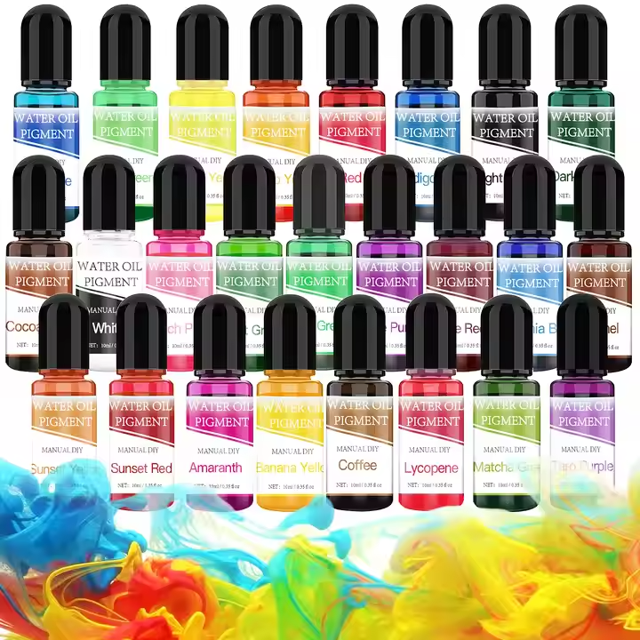 Пигменты для творчества, жидкие красители 24 цветов по 10 мл, водно-масляная основа Каменец-Подольский - изображение 6