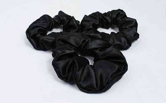 Набір резинок для волосся атласний Чорний Харків
