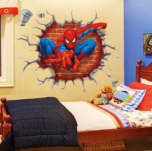 Наклейка на стіну Людина Павук 45 на 50 см різнобарвний Київ - фото 2