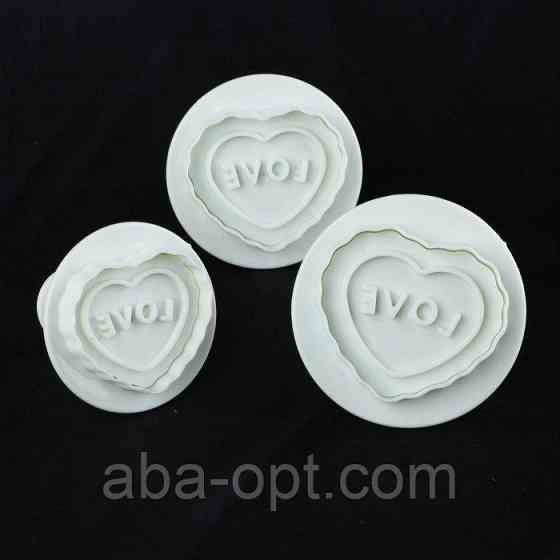 Плунжер для мастики "love" (3 шт.) Одеса