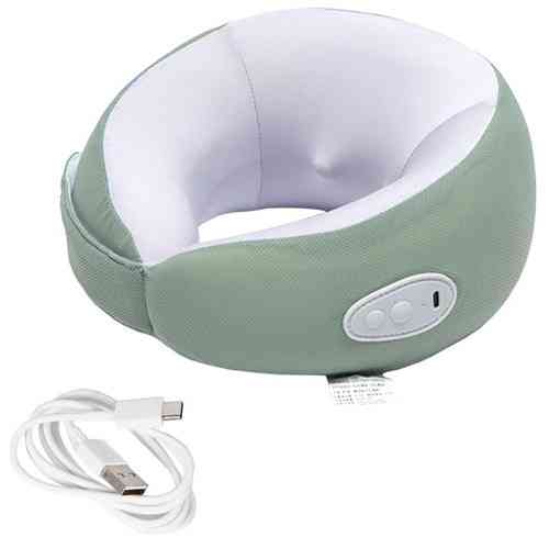 Массажная подушка дорожная U-образная для шеи 1200мАч с роликовым массажем и липучкой для поездок Киев
