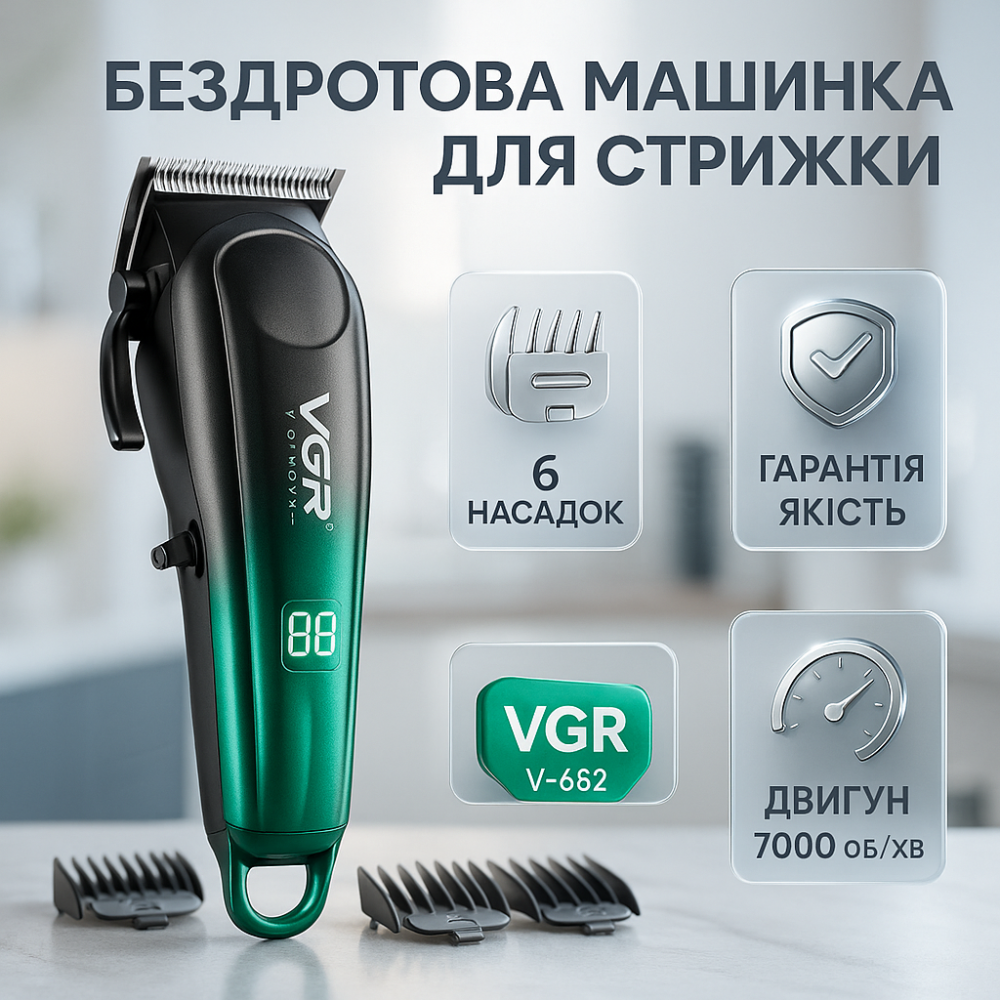 Професійна машинка для стрижки волосся на акумуляторі, Набір для стрижки волосся на акумуляторі QB-95 Львів - фото 12