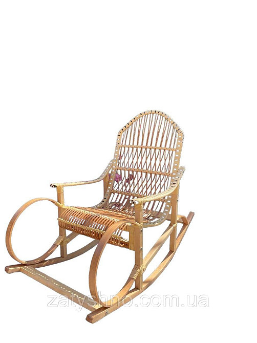 Плетене крісло-гойдалка із лози | крісло-гойдалка для відпочинку садова для дачі Київ - фото 3