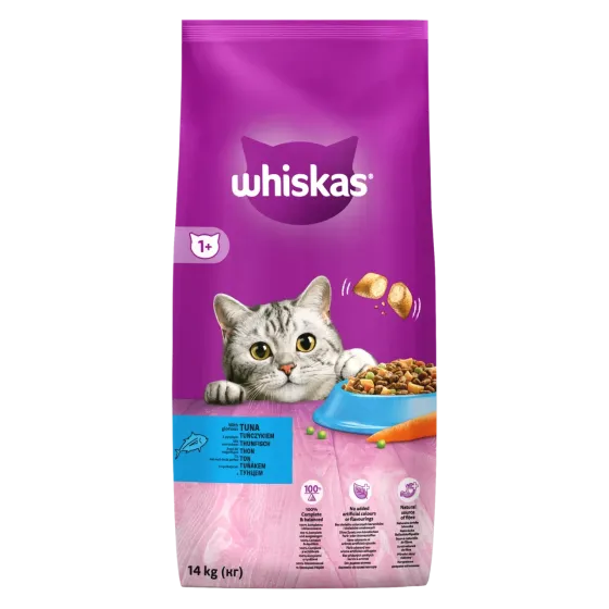 Повнораціонний сухий корм для дорослих котів Whiskas (Віскас) смачні подушечки з тунцем, 14 кг Вінниця