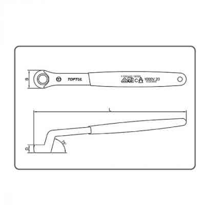 Ключ Toptul діелектричний накидний (кут 75 °) 14мм 1000V VDE (AAAW1414V4) Вінниця