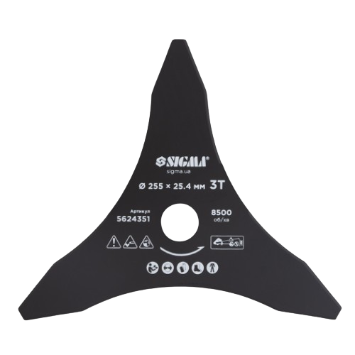 Ніж до садового тримера d255*25,4мм 3T гострокінцевий SIGMA Житомир - фото 2