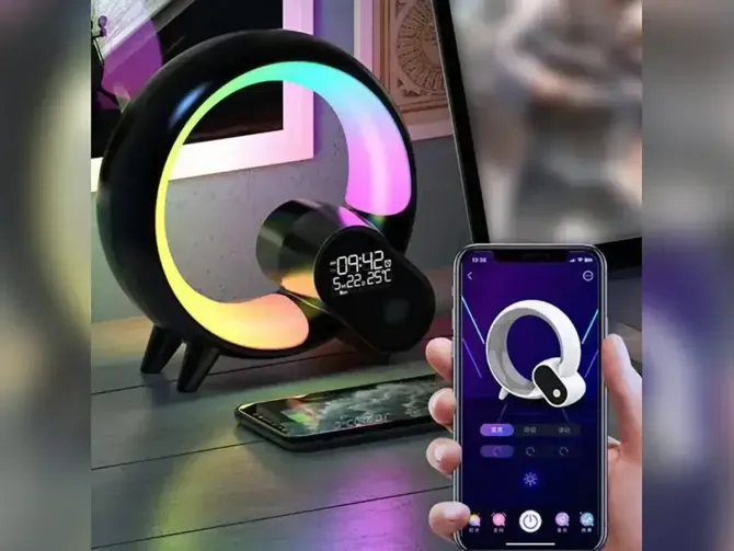 Стильная Лампа-ночник с Bluetooth-колонкой G-Smart HM-2309 с беспроводной зарядкой Киев - изображение 2