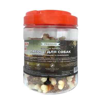 Ласощі для собак Lucky Star Кальцієва кістка в обгортці з курячого в'яленого м'яса 6.5 см 500 г (4820112458546) Вінниця