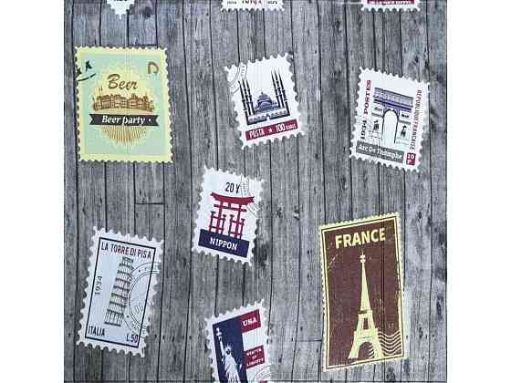 Панель стінова 3D 700 * 700 * 4мм Поштові марки (091) SW-00001152 ТМ STICKER WALL Київ